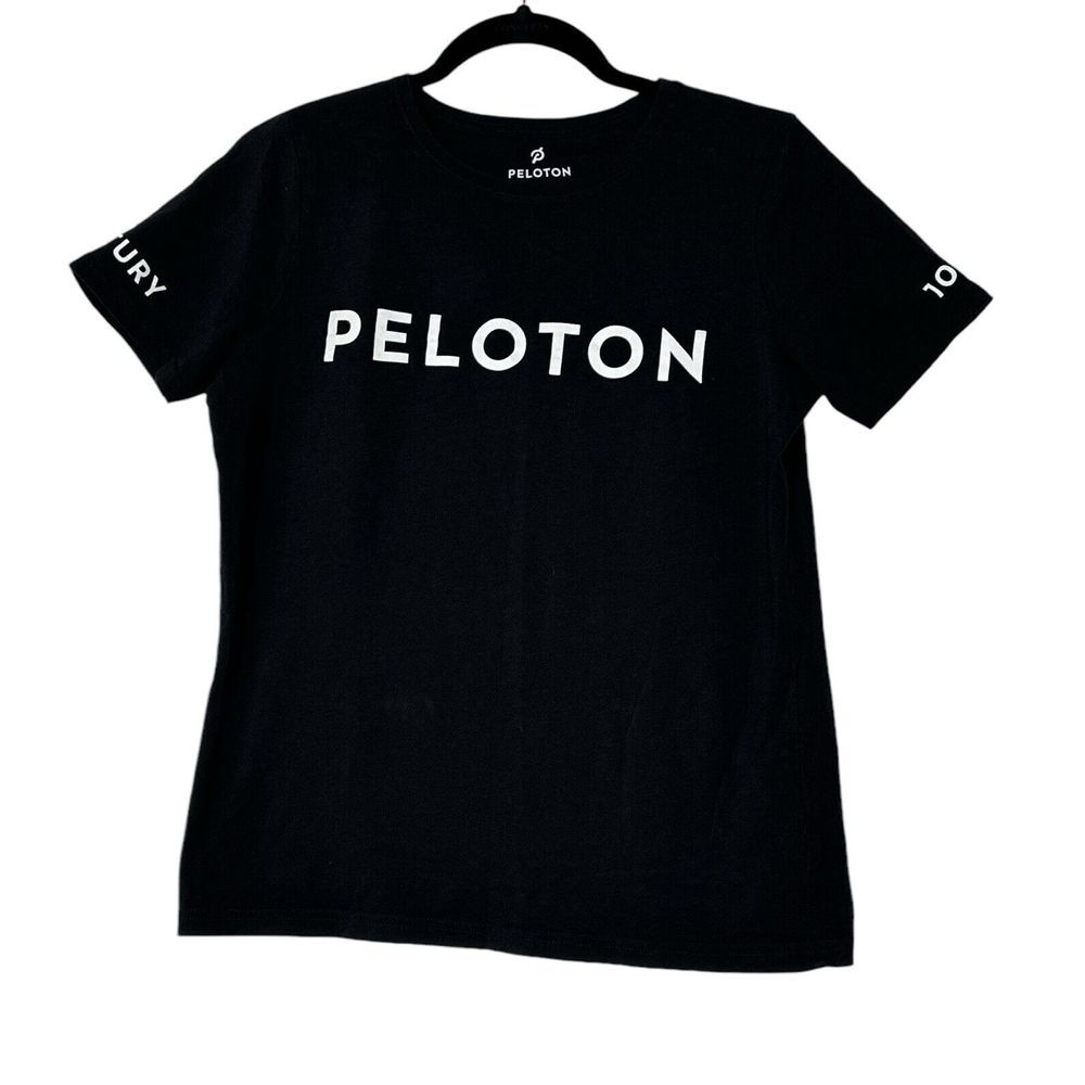 PELOTON Century 100 T-Shirt Top Small Black Short Sleeve Unisex Athleisure